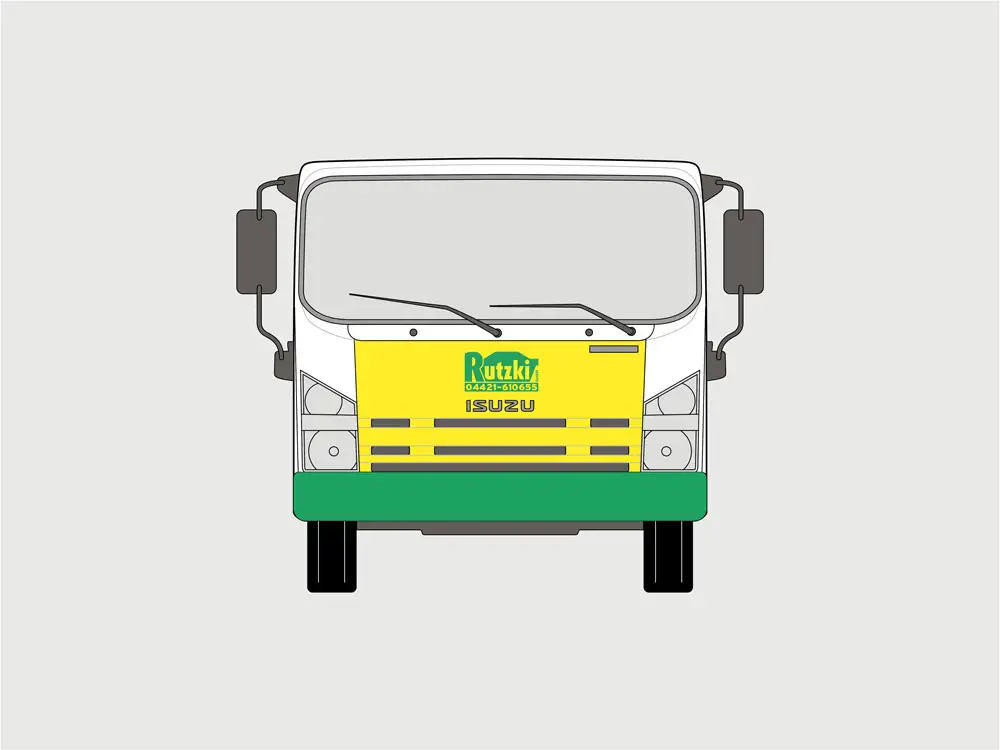 Rutzki Fahrzeugbeklebung Frontansicht