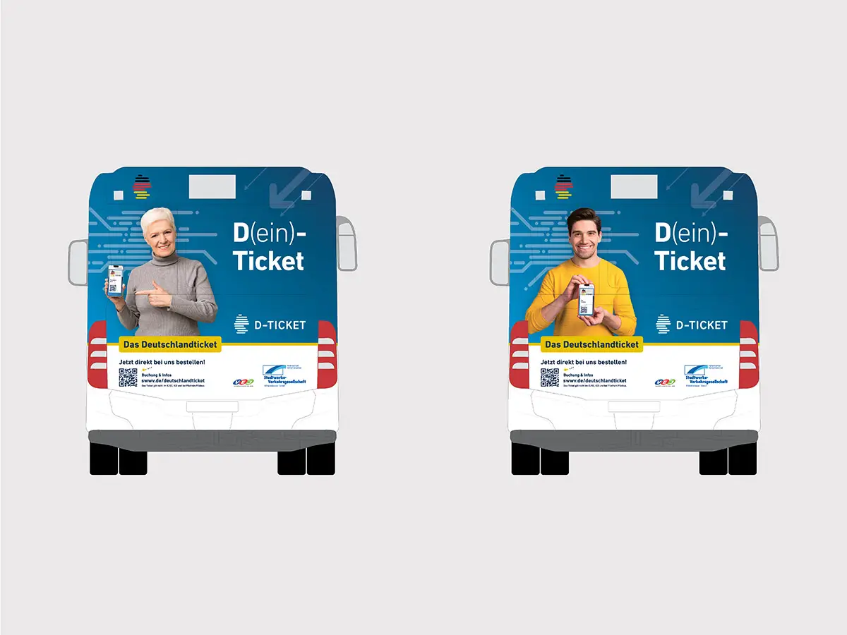 SWWV Busbeklebung passend zur Kampagne "Deutschlandticket"