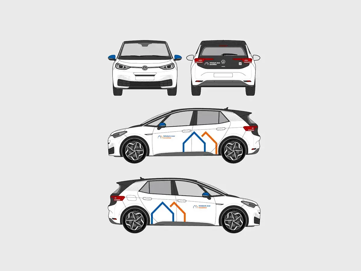 Volksbank Jever Immobilien: Fahrzeugbeklebung